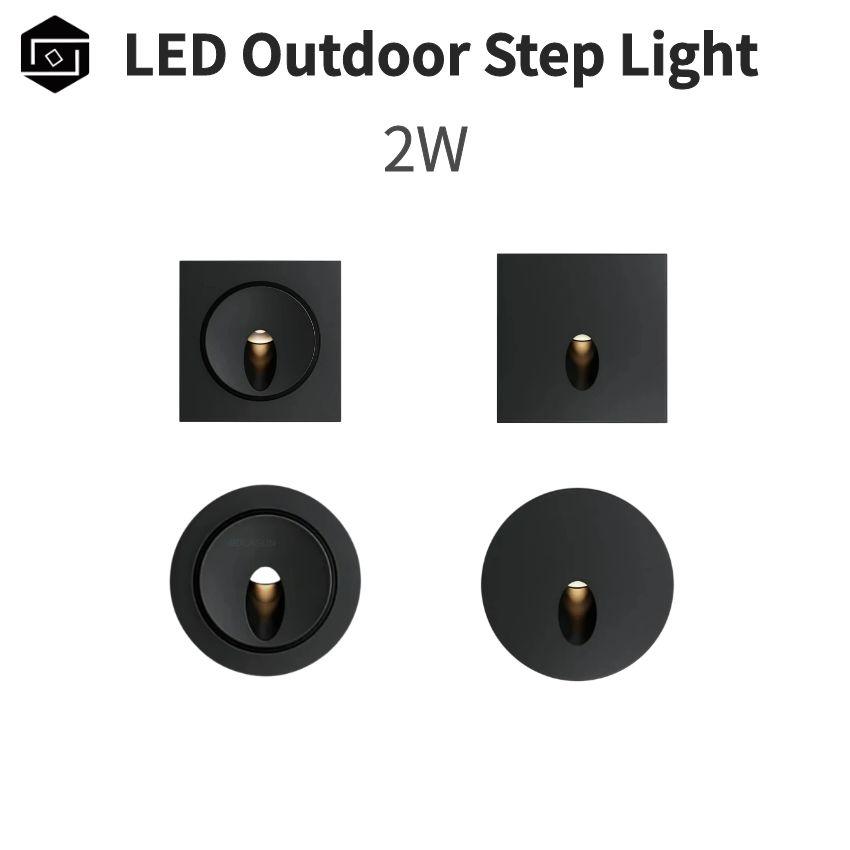 LED Outdoor Ground Light 2W DC24V Outdoor Waterproof IP66 Modern Design Monochromatic for Staircase Lighting and Garden Path Lighting
